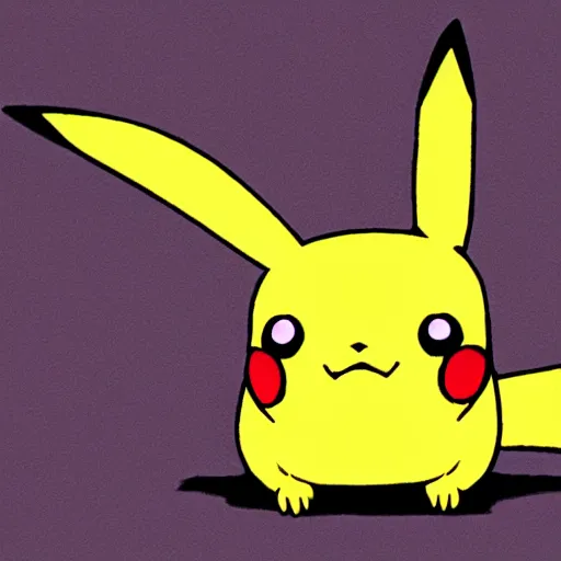 Image similar to pikachu in tim burton cartoon,