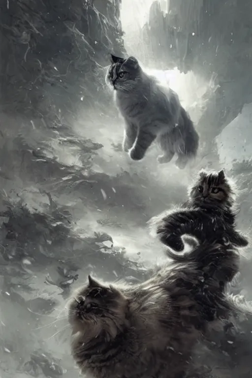 Prompt: a sodier with a head of a british longhair cat in the war, epic scene, by nick silva and ross tran and ruan jia