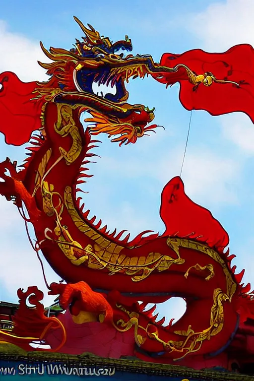 Prompt: A Chinese dragon soars to the sky，by Xision Wu