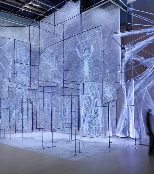 Image similar to x - ray architecture installation, art exhibition, biennale, museum, vr, virtual