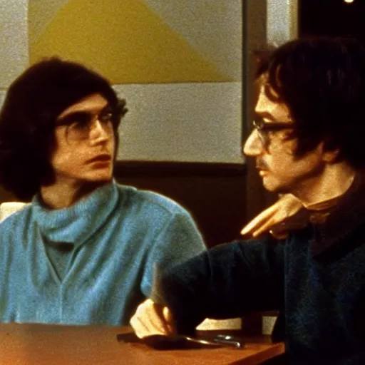 Prompt: a scene from a movie adaptaion of raymond queneau's the blue flowers ( 1 9 7 6 ) shot on 3 5 mm film
