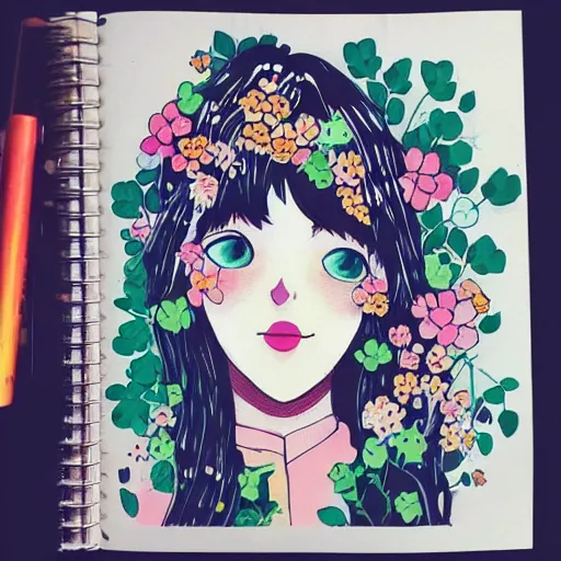 Image similar to maruti_bitamin instagram, girl with flowers