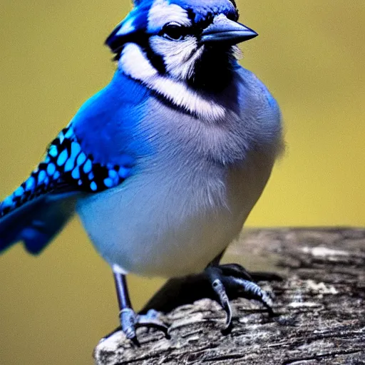 Prompt: bluejay wearing sunglasses