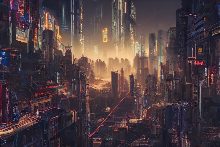 Prompt: hyperrealistic depiction of a complex city where the connections are seen as streaks of intense light, ultradetailed, polished, intricate, cyberpunk style, 8 k, octane render, hyperrealism