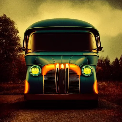 Image similar to retro futuristic vintage truck, atmospheric lighting, painted, intricate, volumetric lighting, beautiful, daytime, sunny weather, slight overcast, sharp focus, deep colours, ultra detailed, by leesha hannigan, ross tran, thierry doizon, kai carpenter, ignacio fernandez rios