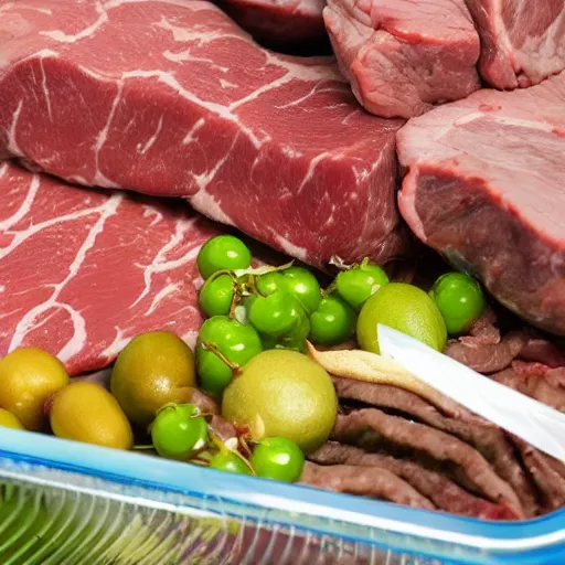 Image similar to disgusting meat in plastic tub