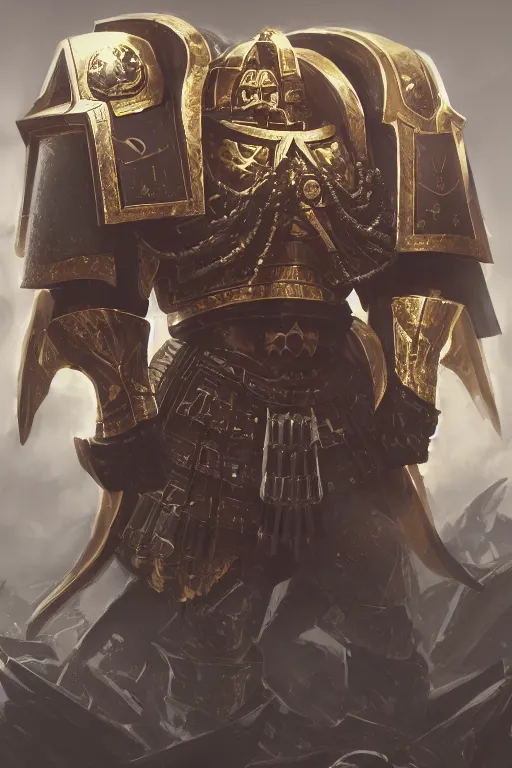 Image similar to armor portrait heros warhammer 4 0 k horus heresy fanart - the primarchs emperor by johannes helgeson animated with vfx concept artist & illustrator global illumination ray tracing hdr fanart arstation zbrush central hardmesh 8 k octane renderer comics stylized