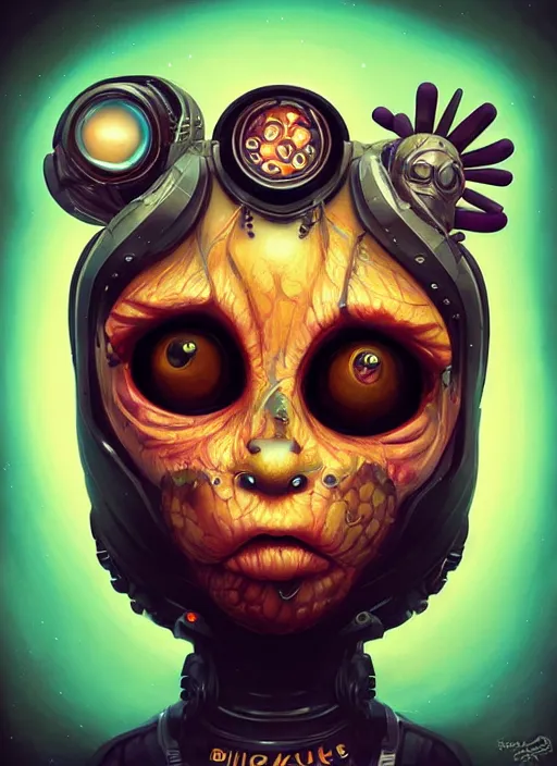 Image similar to BioPunk Pumpkaboo portrait Pixar style by Tristan Eaton_Stanley Artgerm and Tom Bagshaw,