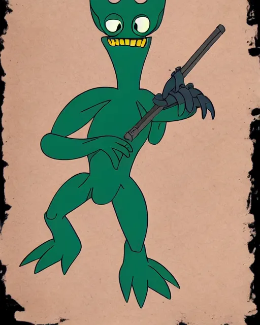 Image similar to perry the platypus xenomorph, animation cel