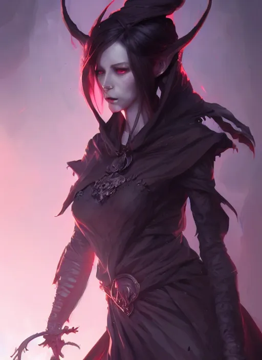 Image similar to character concept art of a dark fantasy female dark witch, key visual, realistic shaded perfect face, fine details, dystopian environment and background, by stanley artgerm lau, wlop, rossdraws, james jean, andrei riabovitchev, marc simonetti, and sakimichan, trending on artstation