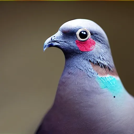 Image similar to a pigeon with a mike tyson face tattoo unreal engine