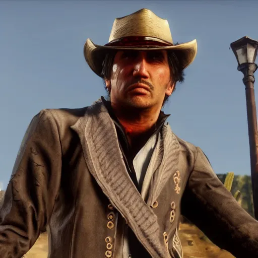 Image similar to Tony Montana in Red Dead Redemption 2