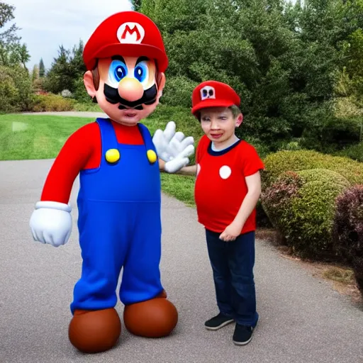 Prompt: mark zuckerberg wearing super Mario Costume