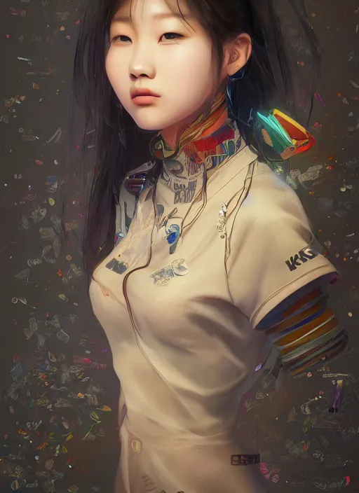 Image similar to jennie kim, kpop, hyper detailed, digital art, trending in artstation, cinematic lighting, studio quality, smooth render, unreal engine 5 rendered, octane rendered, art style by klimt and nixeu and ian sprigger and wlop and krenz cushart