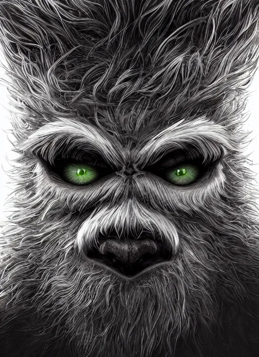 Image similar to hairy monster, detailed eyes, cute, fantasy, intricate, highly detailed, digital painting, 4k, HDR, concept art, smooth, sharp focus, illustration, by Wayne Reynolds