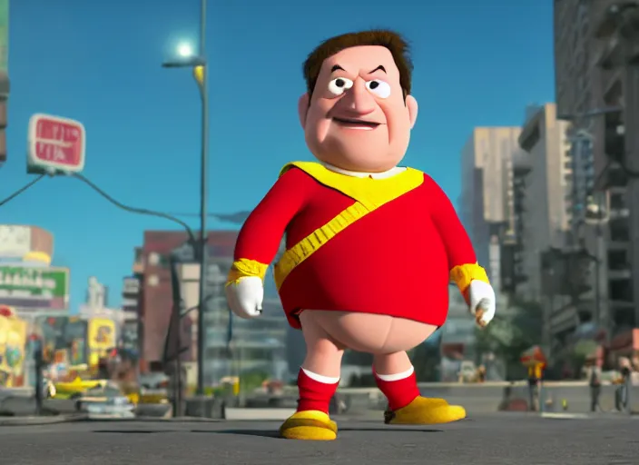 Image similar to photo of danny de vito dressed as captain underpants, 8 k, high definition, photo realistic, octane render