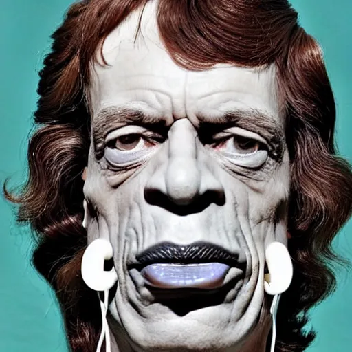 Prompt: mick jagger doing black - face