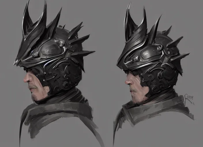 Prompt: portrait of raven themed helmet. concept art contest winner by greg manchess and greg rutkowski ( 2 0 0 7 ).