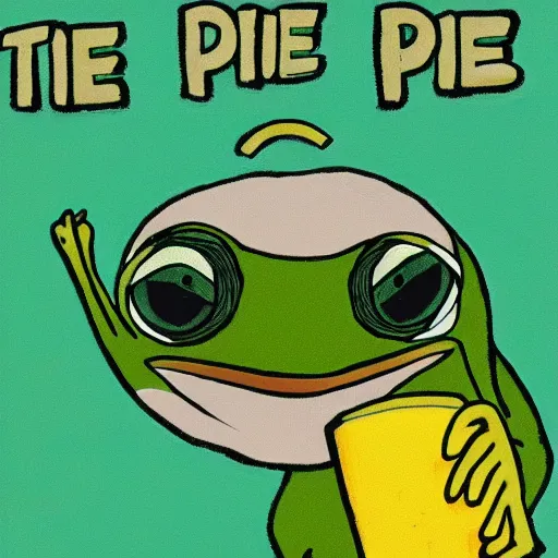 Prompt: pepe the frog peeing into an ocean of pee