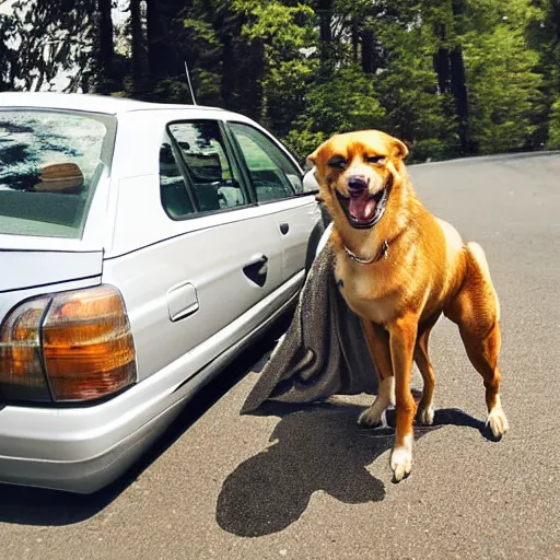 Image similar to dog driving a car