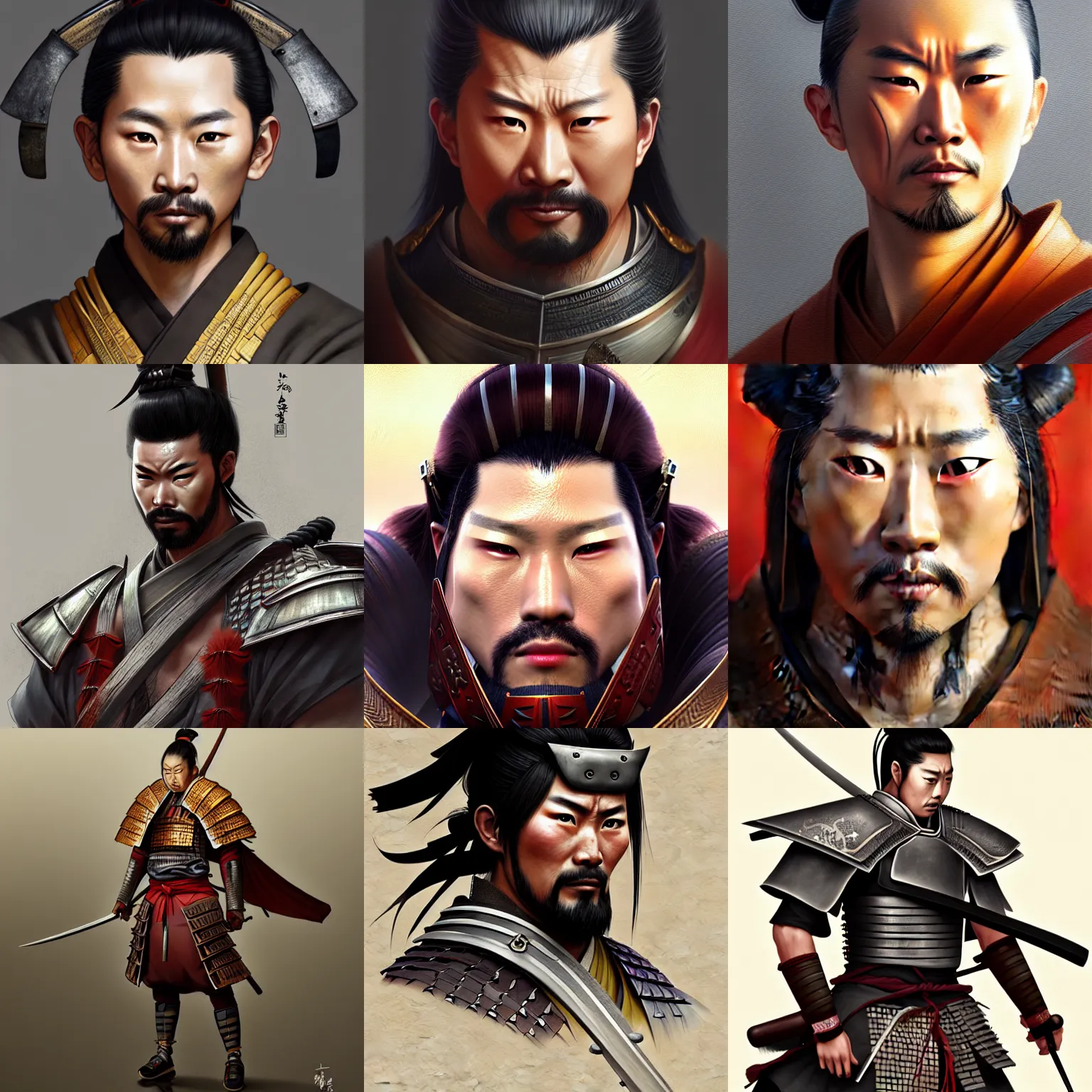 Prompt: character concept art of a samurai warrior | | distinct - fine, key visual, realistic shaded perfect face, fine details by stanley artgerm lau, wlop, rossdraws, james jean, andrei riabovitchev, marc simonetti, sakimichan, and jakub rebelka, trending on artstation