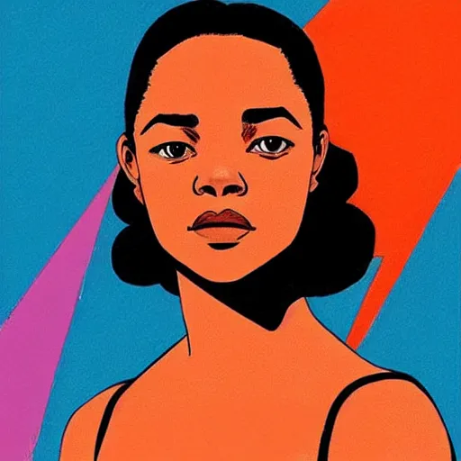 Image similar to “ tessa thompson retro minimalist portrait by jean giraud, moebius starwatcher comic, sharp, smooth face, 8 k ”