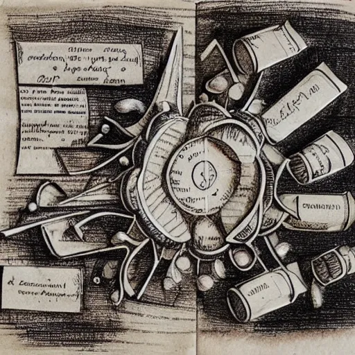 Prompt: technical drawing of a ointment based on tears, beautiful design, adorned, delicate, old book, detailed map, notes, scribbles, old paper