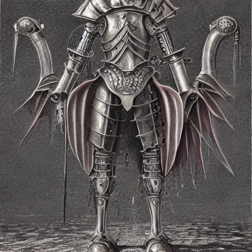 Image similar to a medieval styled cyborg armor, by hr giger, kentaro miura, wayne barlowe, bloodborne, dark souls, breathtaking, sense of awe