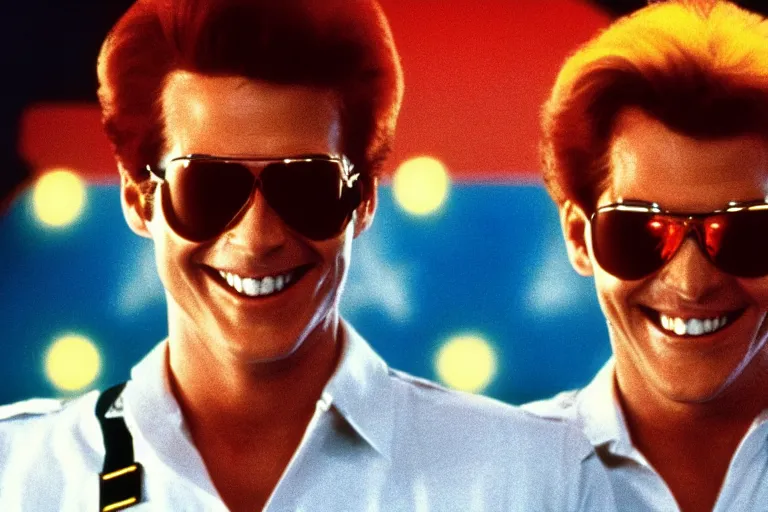Image similar to ronald mcdonald in top gun ( 1 9 8 6 ), cinematic lighting, high contrast, 4 k hdr imax cinematography