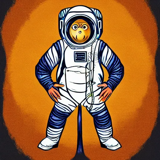 Image similar to monkey astronaut illustration,