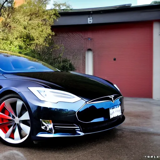 Prompt: Tesla on 24 inch rims in Houston, slab