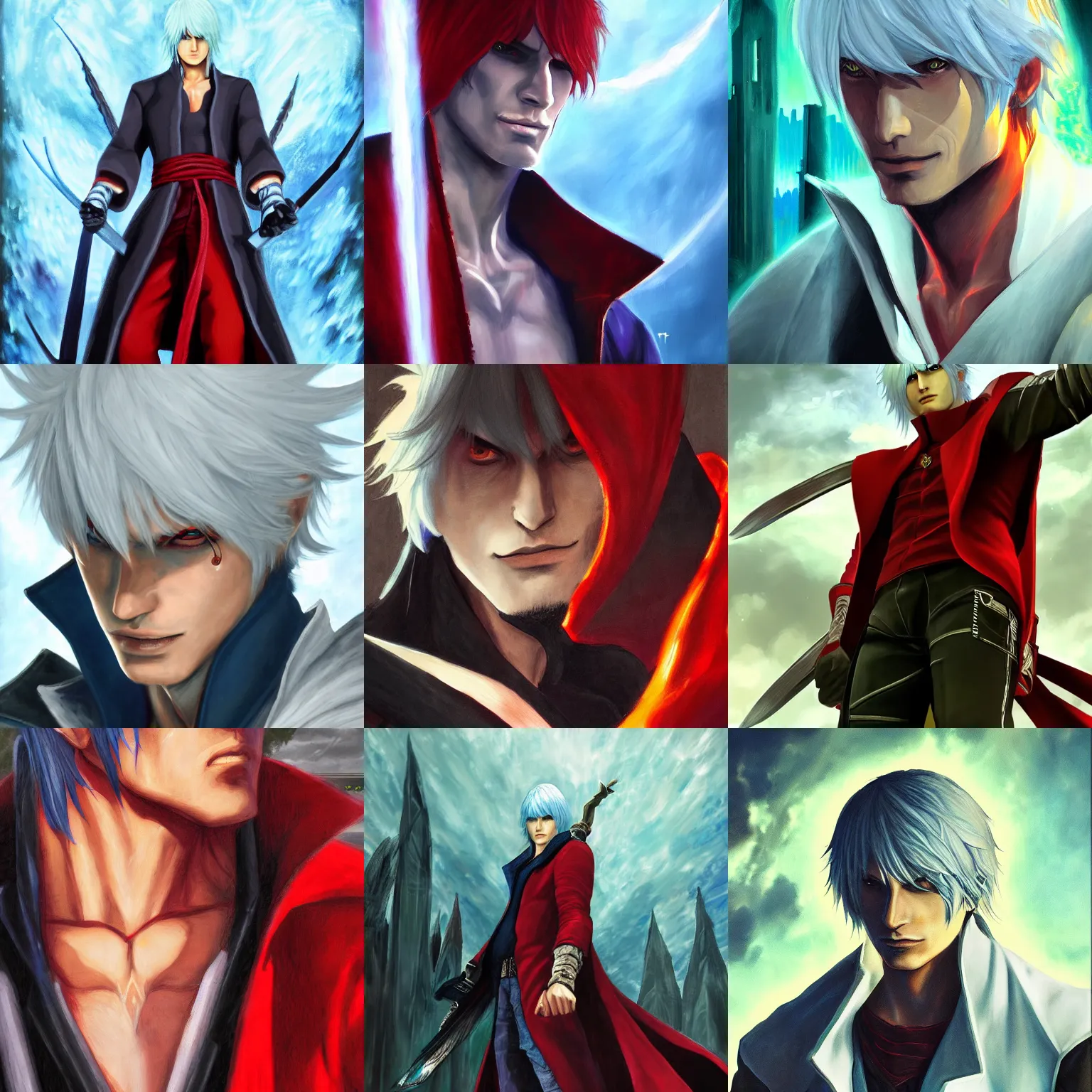 beautiful anime art of Dante from devil may cry by, Stable Diffusion