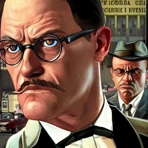 Image similar to James Joyce GTA V cover art