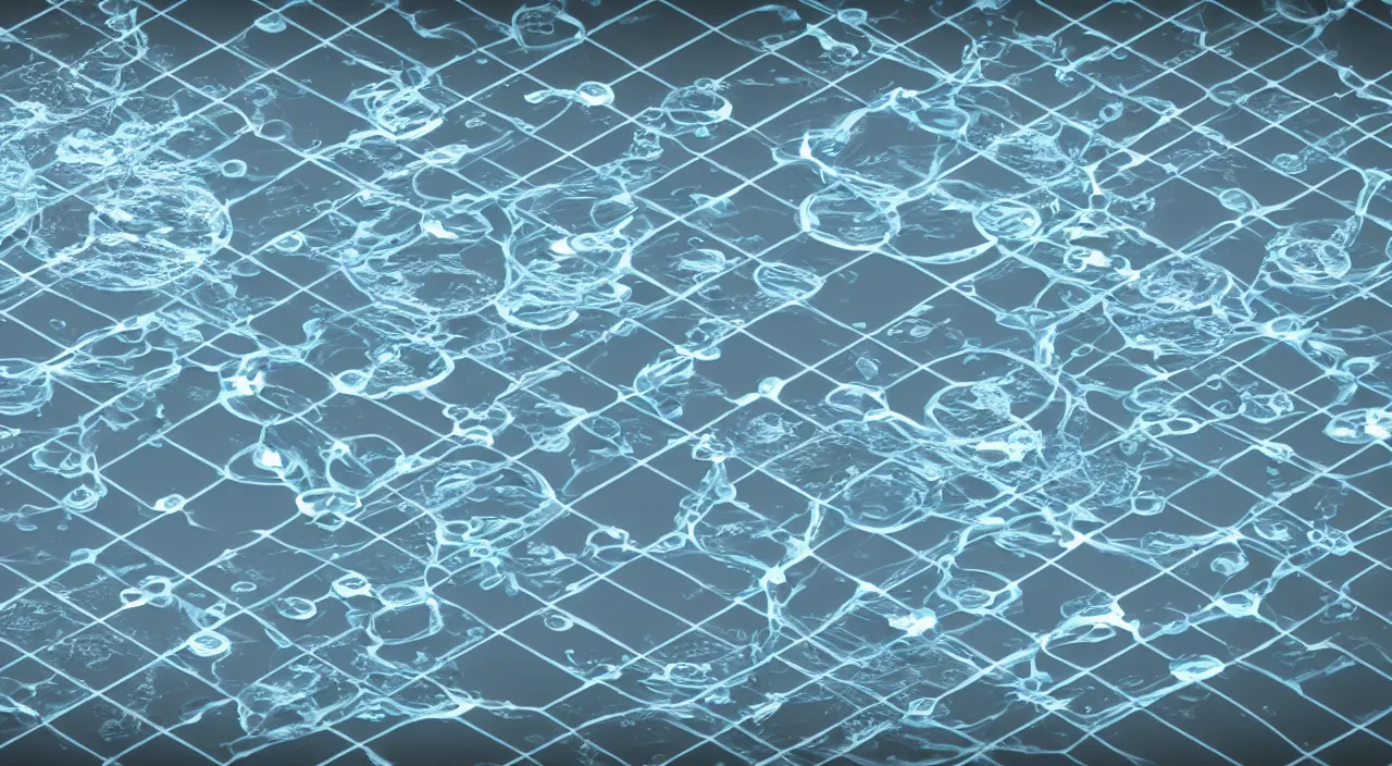 Image similar to a blockchain made from water, 3 d render, ez water, streams, rivers, vortex, hidrologic cycle, liquid interface, gui, infographic, diagram,