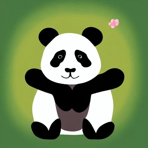 Image similar to vector artwork of a baby panda
