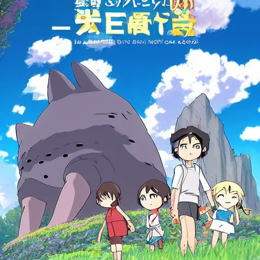 Image similar to level 5 new game coverart with studio ghibli