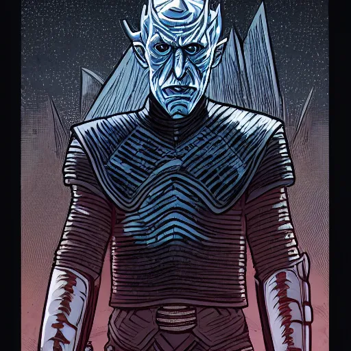 Image similar to portrait of a the night king, by laurie greasley and james stokoe, 4 k, 8 k