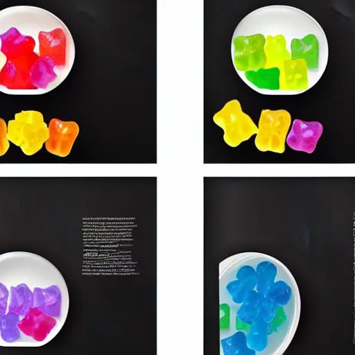 Image similar to original design concept of a minimalist packaging for gummy bears, studio lighting, minimalist style