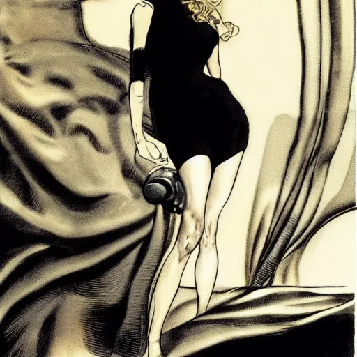 Prompt: Hyperrealistic photo by Annie Leibovitz of Valentina by Guido Crepax, highly detailed