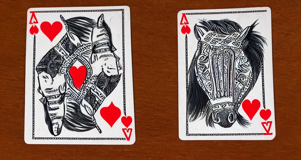 Image similar to horse, playing card back