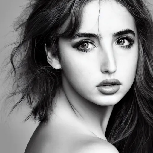 Image similar to a portrait photo of ana de armas, high quality, studio photography, artistic, beautiful, in the style of richard avedon