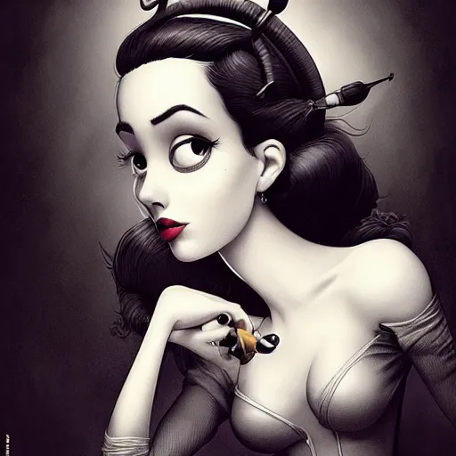 Image similar to Lofi sophisticated portrait Pixar style by Joe Fenton and Stanley Artgerm and Tom Bagshaw and Tim Burton