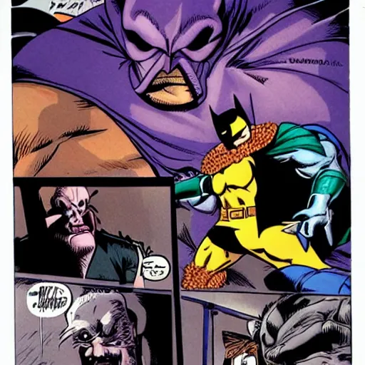 Prompt: the maxx fighting batman