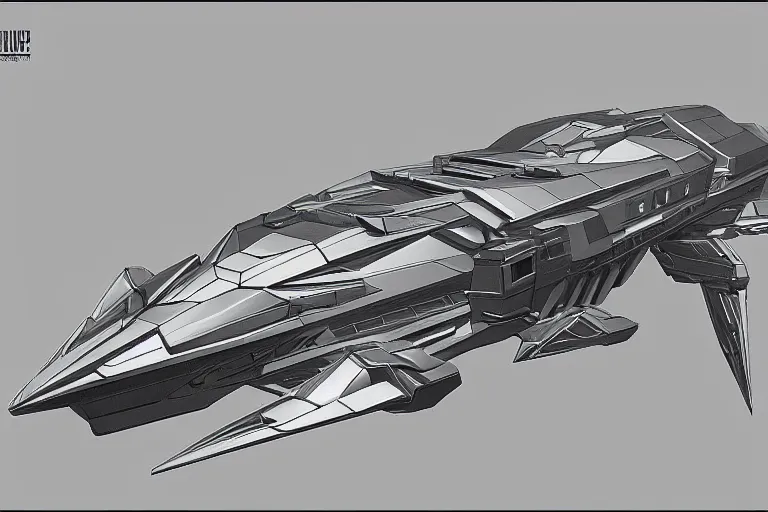 Prompt: side view of a massive futuristic starship, in gunmetal grey, very symmetrical, in blueprint form, in the style of will burns, mecha inspired, robotic, highly detailed, artstation, pinterest, deviantart, super realistic, unreal engine