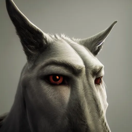 Image similar to A comic book style portait painting of a horsecat, unreal 5, hyperrealistic, octane render, cosplay, RPG portrait, dynamic lighting