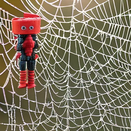 Image similar to toy soldiers in spiderweb