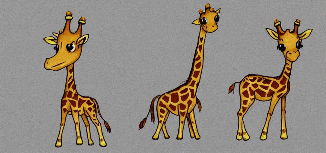 Prompt: Chibi version of giraffe