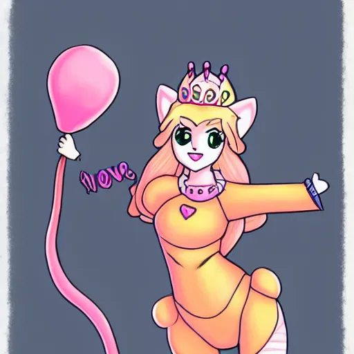 Image similar to princess peach as a cat girl with leggings