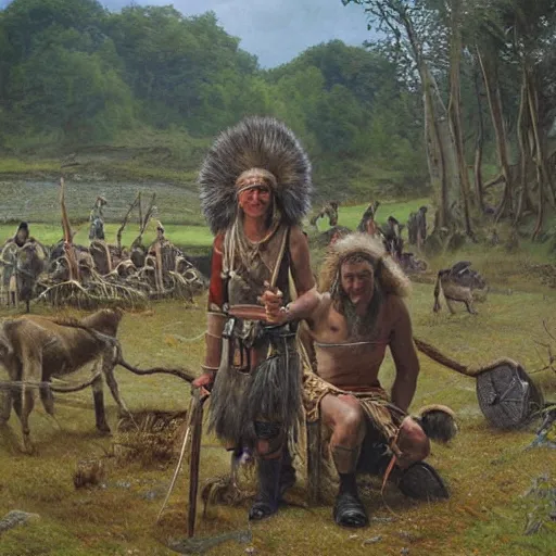 Image similar to stone age britain by james gurney