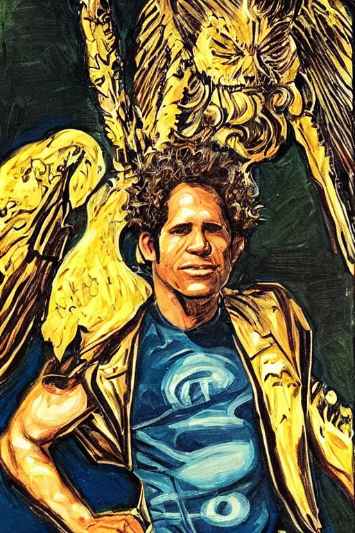 Prompt: glenn howerton as apollo by josh kirby